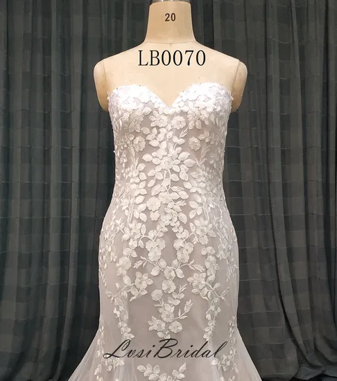 Lb0070 Sweetheart Neckline Wedding Dress with Fishtail Bridal Wedding Dresses and Elegant Wedding Gown Dress for 2024 Fall New Style Dress