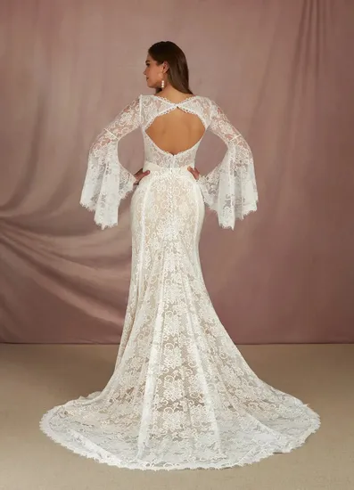 New Wedding Dress for Women V-Neck Strap Wedding Dresses Elegant Simple Forest Style Slim Backless Mermaid Evening Dress