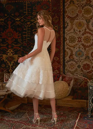 Cap-Sleeve Mermaid/Trumpet Wedding Dress Sheer Back Lace Applique Bridal Gowns Dress