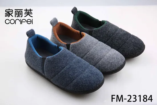 Corifei Men Autumn and Winter Cotton Slippers with Plush Thick Soled Indoor Outdoor Shoes