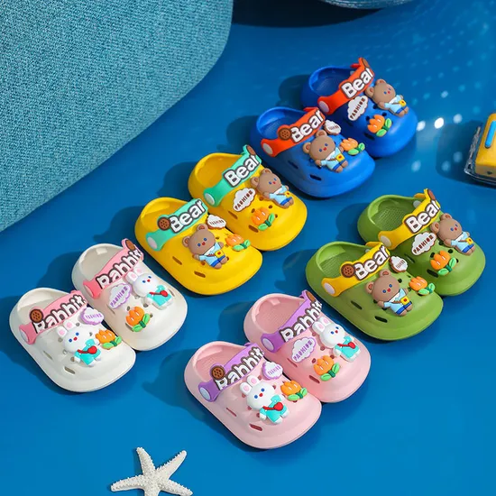 Boys Girls Mules Cartoon Summer Kids Beach Sandals Flat Cute Children′s Garden Shoes