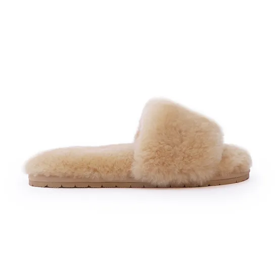 Ladies Fashion Beautiful Sheepskin Slippers Cosy Comfortable Indoor Home Open Toe Sliders