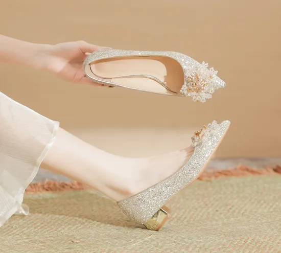Luxury Women Wedding Christmas New Year Party Pumps Dress Ladies Shoe