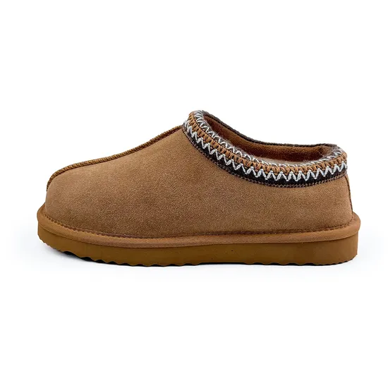 Customized Colors Logo Sheepskin Shearling Indoor Home Slippers Winter Use Footwear
