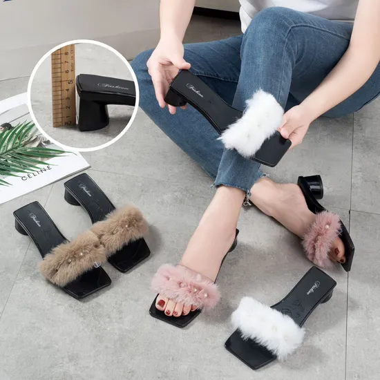 Fashion Lady Shoes Upper with Furry Simple and Popular Style