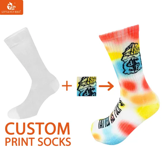 Wholesale Factory Print Socks Tie Dye Sublimation Socks for Men Sublimate