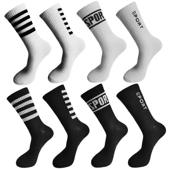Mens Wholesale Customized Manufacturer Good Quality Unisex Outdoor Sports Football Jacquard Striped Basketball Cotton Running Ankle Formal Crew Socks