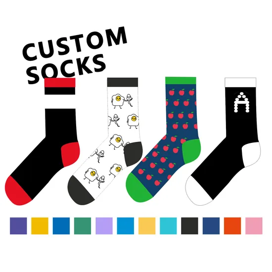 Manufacturer Custom Own Logo OEM Design Unisex Cotton Crew Dress Men Socks