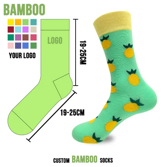 Custom Animal Pattern Bamboo Fiber Cotton Sock Jacquard Unisex Funny Dress Socks