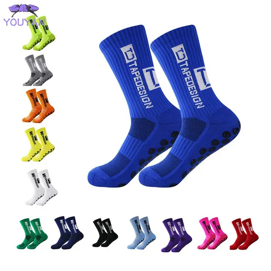 Anti-Slip Football Socks Men Women Non-Slip Soccer Basketball Tennis Sport Socks Grip Cycling Riding Socks 38-45