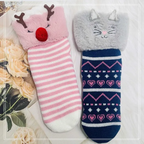 Ladies 1pk Novelty Slipper Sock Home Socks Cosy Socks Fleece Sock 3D Cartoon