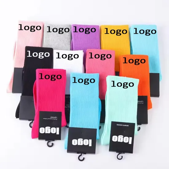 Wholesale High Quality Sports Design Cotton Crew Logo Brand Men Packaging Custom Socks