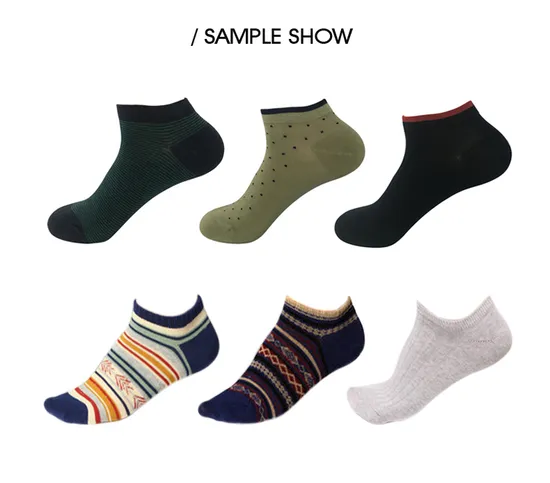 Men′s blue Stripe Comb Cotton Ankle Dress Socks