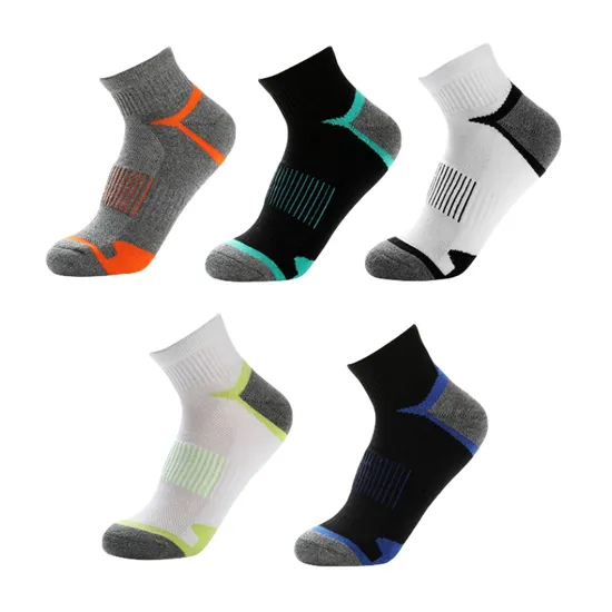 Anti Bacterial Breathable Skin-Friendly Men Fashion Cotton Short Low Cut Trainer Liner Basketball Football Jogging Sports Terry Cushion Sock