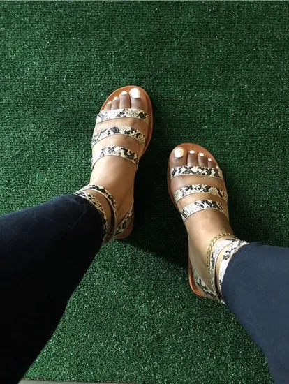 2020 Factory Hot Sale Women Sandals Ladies Shoes Slippers with Lace