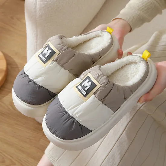 Winter Down Cloth Waterproof Couples Cotton Home Warm Non-Slip Cotton Wholesale Slippers