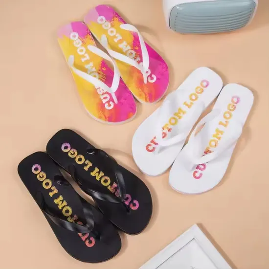 2024 Custom Logo Printed New Summer Men Shoes Outdoor Slippers Flip Flop