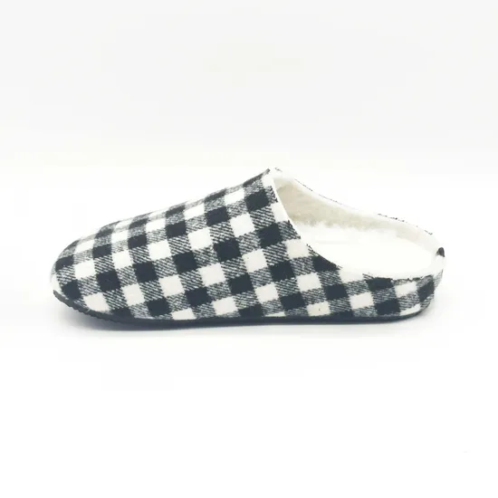 Comfortable Tweed Women′s Clog House Slippers for Indoor Outdoor with Terry Memory Foam Footbed
