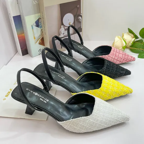 Custom Heels Gentle Pointed Toe Multi-Color Kitten Slingback Heels Sandals for Women