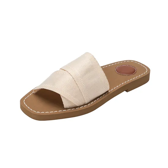 Summer Fashion Casual Beach Shoes New Roman Flat Bottom Slippers Non Slip Letter Slide Sandals