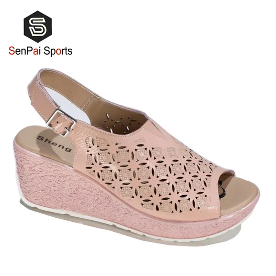 Lady Open Toe Leather Sandals Women High Heels Summer Shoe
