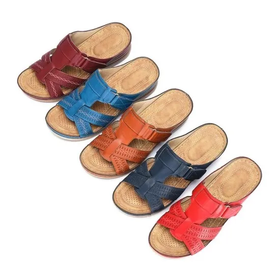 Women′s Summer Open Toe Comfy Sandals Super Soft Premium Orthopedic Low Heels