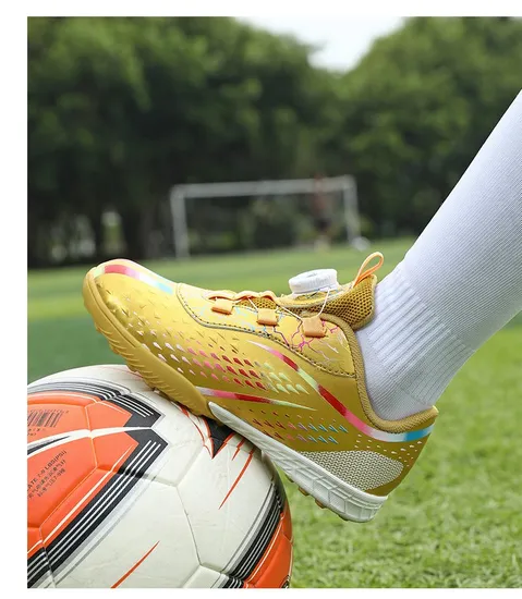 Outdoor Designer Children Size Soccer Shoes Automatic Shoelaces Kid Football Shoes
