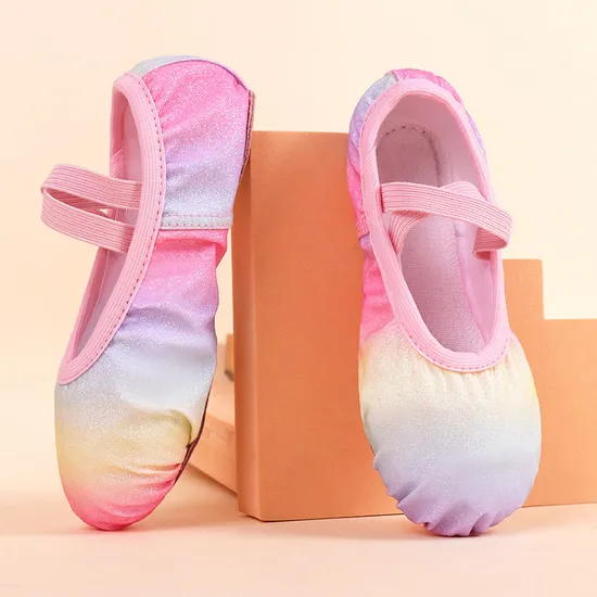 Soft Elastic Band Ballet Dance Shoes for Kids