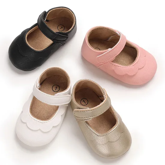 New Fashion PU Flower Lace Princess Toddler Infant Baby Girls Dress Shoes