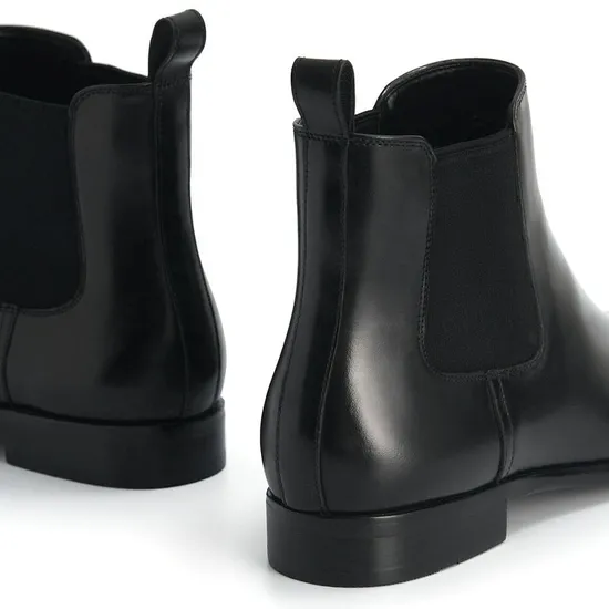 Black Brown PU Leather Chelsea Ankle Boots Flats Round Toe Booties Women Short Boots Shoes Plus Size