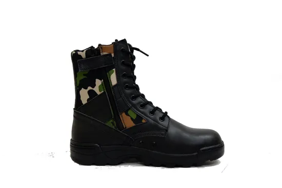 Winter Autumn Outdoor Military Style Tactical Black Leather Boots