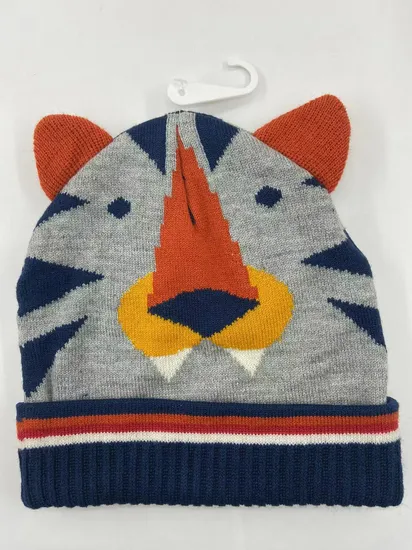 Cute Baby Tiger Face Knitted Beanie