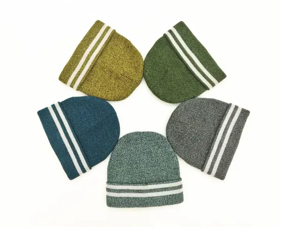 Custom Knitted Winter Reflective Beanie Hat for Adult