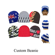 Custom Design Acrylic Stripe Beanie Cap