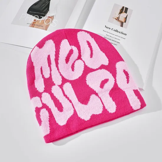 Warm Acrylic Knitted Hat Fashion Letter Basin Hat