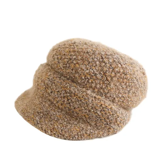 Men and Women Thick Knitted Melange Colour Hat Cold Weather Winter with Visor Jeep Beanie Caps