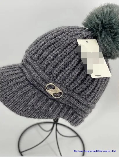 Classic fashion Knitted Lady with Brim Cap