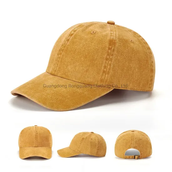 Colorful Wholesale Custom Cotton Fashion 6 Panel Cotton Washed Blank Sports Hats Baseball Hats Sun Hats