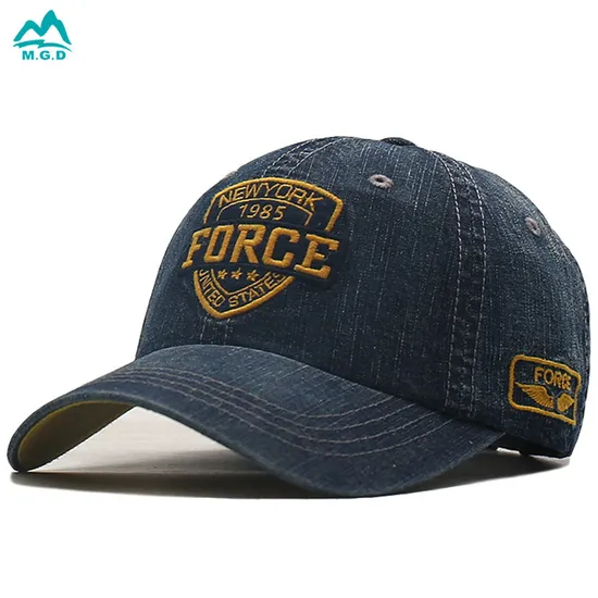 Custom 3D Embroidery Applique Logo Golf Cotton Snapback Washed Champer Ppong Trucker Sports Hat Baseball Cap for Men