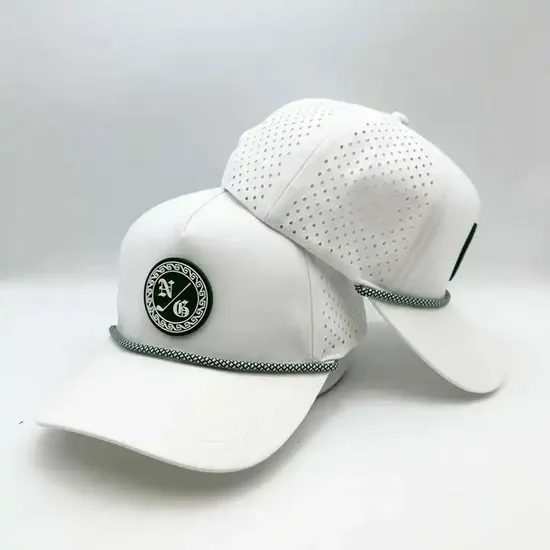 Rubber PVC Logo Waterproof 5 Panel Sport Baseball Caps Golf Hats
