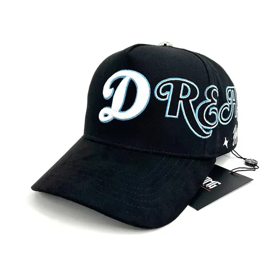 Factory Custom 5 Panel 3D Embroidery with Suede Satin Lining Baseball Cap