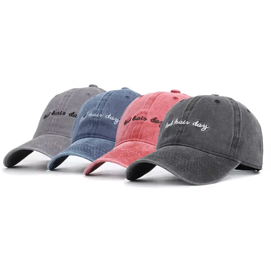 BSCI Audit Men′s Plain 100% Cotton 6 Panel Washed Denim Baseball Caps and Hats