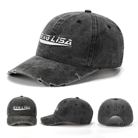 Wholesale Embroidered Cotton Sunshade Protection Sport Baseball Caps Unisex Distressed Washed Baseball Caps