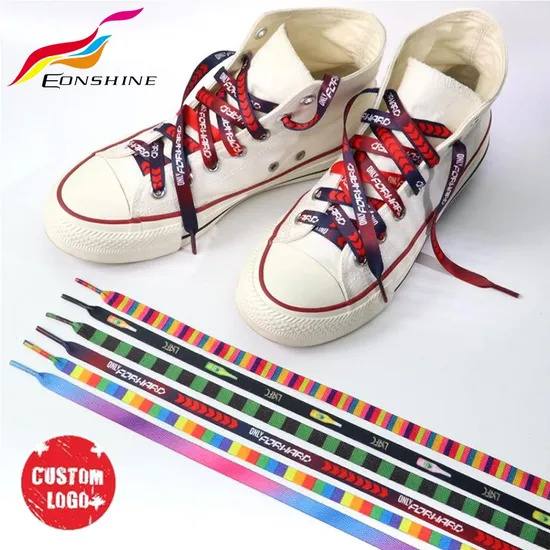 High Quality 8mm Flat Shoelaces Custom Printed Logo Shoestring