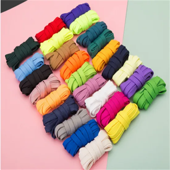 Shoe Lace Manufacturing Custom Color Polyester Flat Hocky Shoe Laces for Shoes