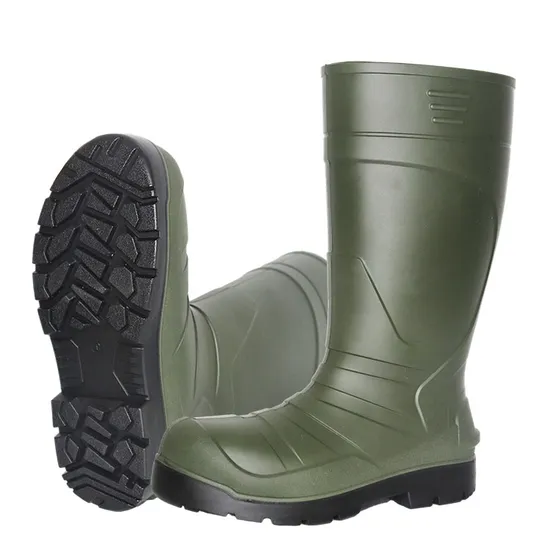Anti-Chemical Anti Slip Chemical Industry Construction Steel Toe Cap PU Rain Boots