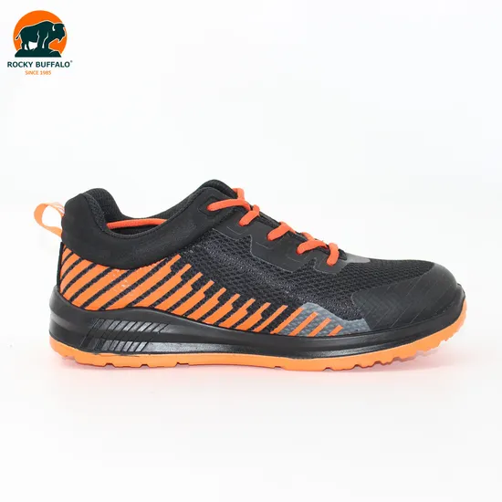 Rocky Buffalo Orange Black Sport Model Steel Toe Safety Shoe Steel Middle Sole with PU/PU Outsole