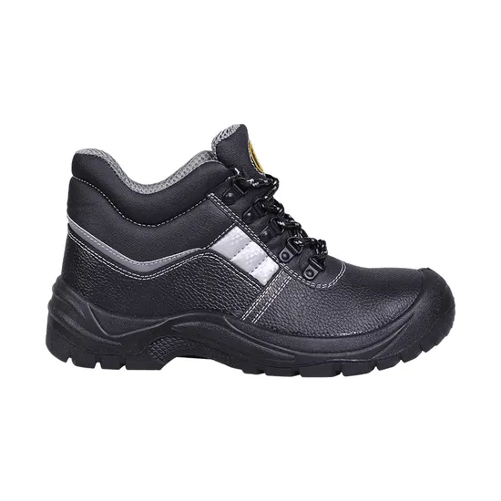 PU Injection Thickened Embossed Cowhide Anti Impact and Oil Resistant Safety Shoes