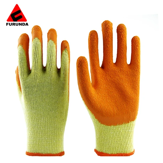 Industrial Safety Wrinkle Latex Hand Protective Wholesale Construction Anti Slip Grip Heavy Duty Latex Coated Working Gloves