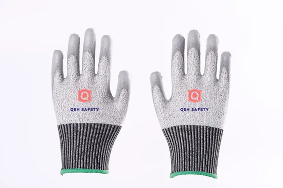 PU Coated Level 5 Hppe CE Safety Working Gloves